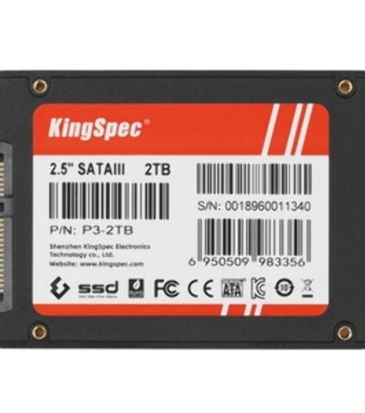 Накопитель SSD KingSpec P3-2Tb, 2048Gb, SATA, 2.5', R/W 580/570