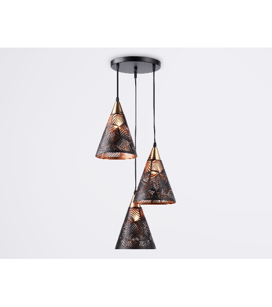 Светильник Ambrella light TR8435/3 BK/FGD черный/золото E27/3 max 40W D360*800