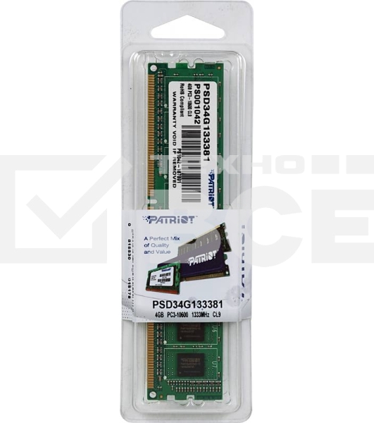 Оперативная память Patriot, DDR3, 4GB (1x4 GB), 1333 MHz, CL9