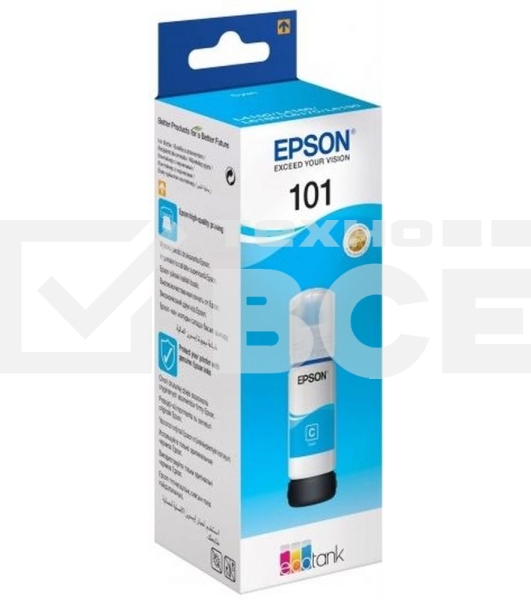 Картридж струйный Epson L101 C13T03V24A синий (70мл) для Epson L4150/L4160/L6160/L6170/L6190