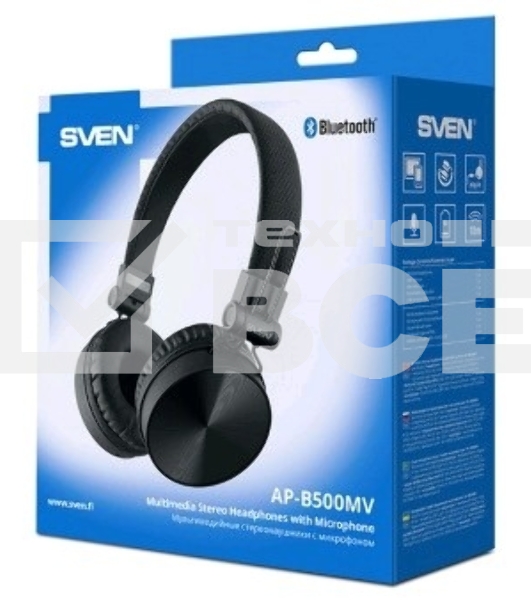 Наушники с микрофоном SVEN AP-B500MV черный Bluetooth