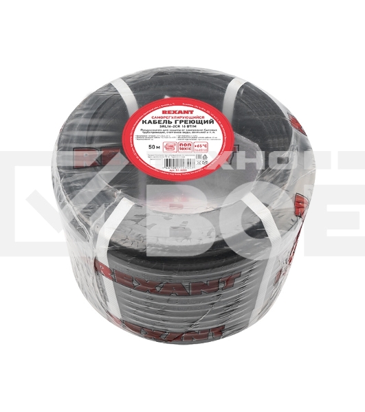 Кабель греющий саморегулирующийся экранированный SRL16-2CR (16 Вт/1 м), 50 м Rexant