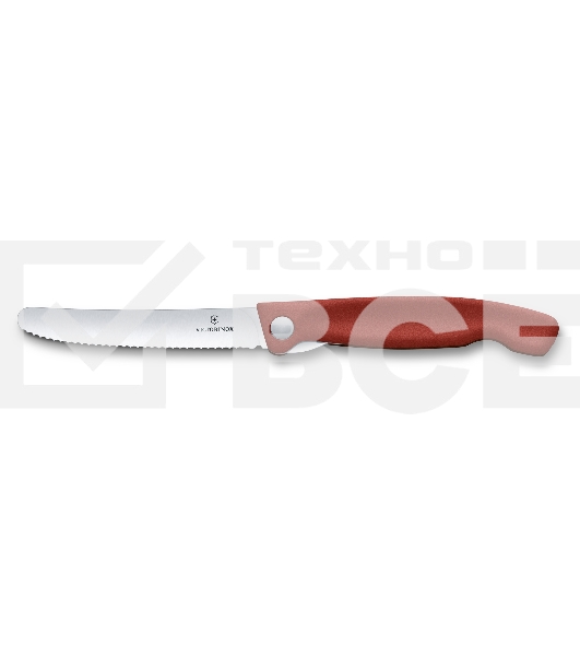 Нож кухонный Victorinox Swiss Classic (6.7831.FB) стальной столовый лезв.110мм серрейт. заточка красный блистер
