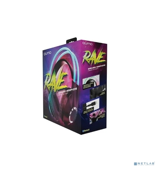 Беспроводные/проводные наушники Qumo Party Rave BT 0076 серый, полноразмерные, Bluetooth + проводной, до 6 ч