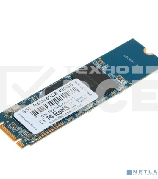 Накопитель SSD AMD Radeon R5M480G8, 480Gb, M.2 2280, SATA III, R/W 530/500