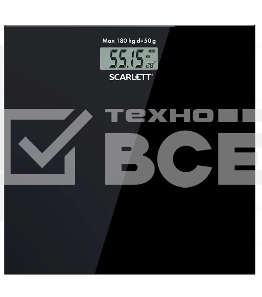 Весы напольные электронные Scarlett SC-BS33E036 макс.180кг черный