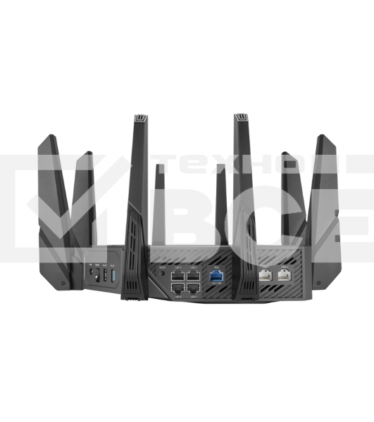 Роутер ASUS ROG GT-AXE16000 802.11 a/b/g/n/ac/ax до 1148 + 4804Мбит/c, 2,4 + 5 гГц, 8 антенн, USB, GBT LAN ; 90IG06W0-MU2A10