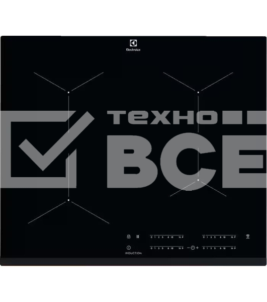 Встраиваемая варочная поверхность Electrolux индукционная, 60 см, распознавание наличия посуды, черный цвет