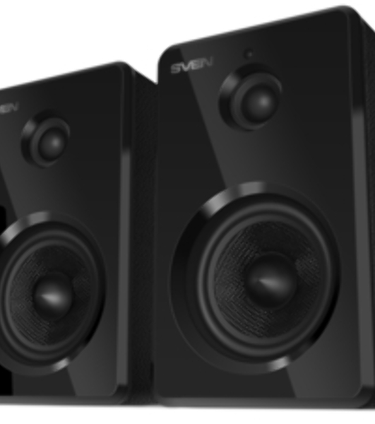Акустическая система SVEN SPS-730 2.0 черные (2x25Вт, экокожа, USB/SD, пульт ДУ, Bluetooth)