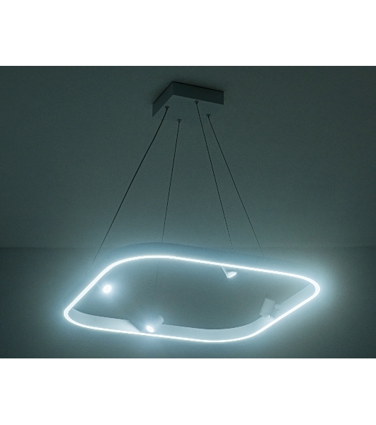 Подвесной светодиодный светильник Ambrella light FL5802/1+4 WH белый 50W 3000K/4200K/6400K 600*600*1200 (без ПДУ)