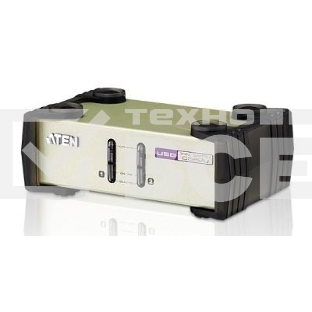 Переключатель ATEN KVM Switch CS82U-AT KVM-переключатель, VGA/SVGA+KBD+MOUSE, 1> 2 блока/порта/port PS2/USB, с KVM-шнурами PS2/USB 2х1.2м