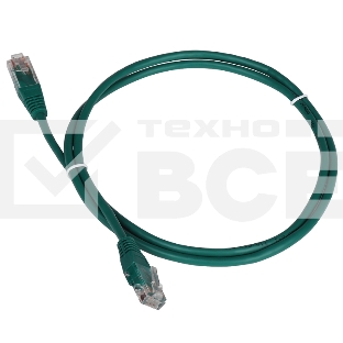 Патч-корд TWT UTP кат.5e, с заливными колпачками, 20.0 м, зеленый