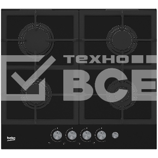 Встраиваемая газовая варочная поверхность Beko HILG64235S, Черный