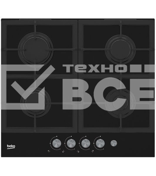Встраиваемая газовая варочная поверхность Beko HILG64235S, Черный