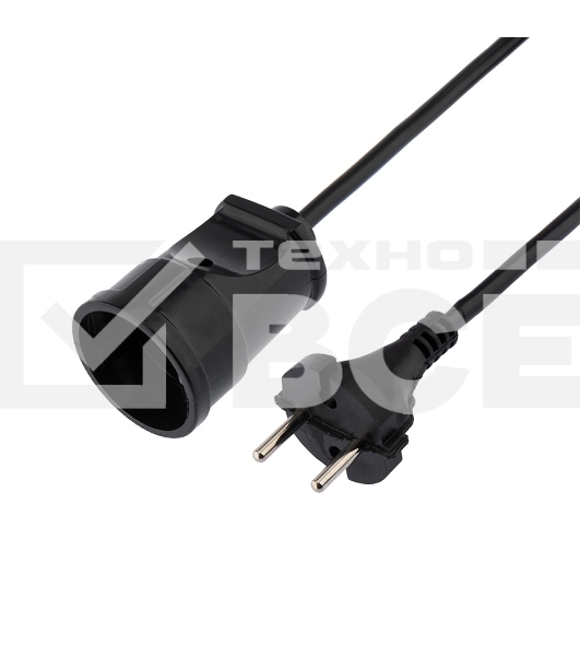 Удлинитель-шнур на рамке PROconnect ПВС 2х0.75, 30 м, б/з, 6 А, 1300 Вт, IP20, черный