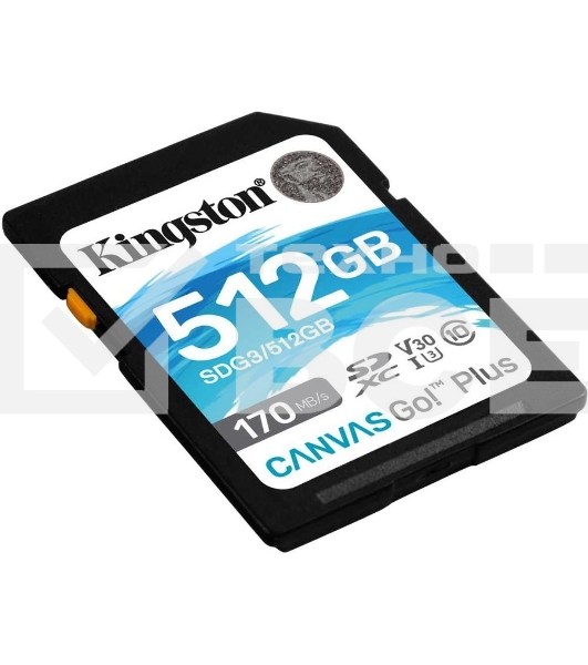 Флеш карта SD 512GB Kingston SDXC Class 10 UHS-I U3 V30 Canvas Go Plus 170MB/s