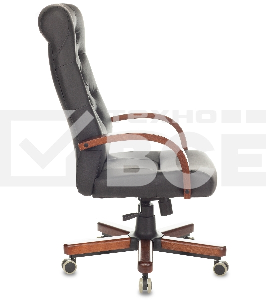 Кресло руководителя Бюрократ T-9928WALNUT/ECO черный, эко.кожа, крестовина металл/дерево