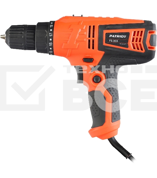 Дрель-шуруповерт сетевой Patriot FS 303, Сетевая, 330 Вт