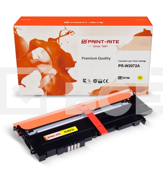 Картридж лазерный Print-Rite TFHA9PYPU1J PR-W2072A W2072A (есть ограничения по прошивке) желтый (700стр.) для HP Color Laser 150a/150nw/178nw MFP/179fnw MFP