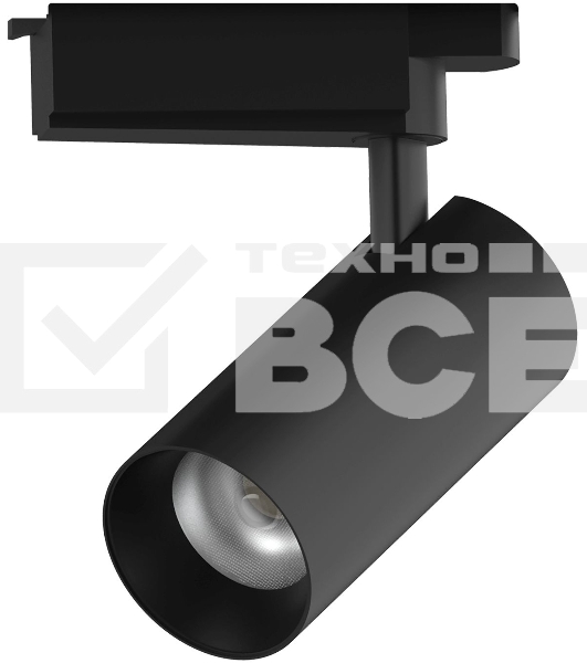 Светильник трековый цилиндр 16W 1680lm 4000K 180-220V IP20 65*206мм черный линза 36º LED