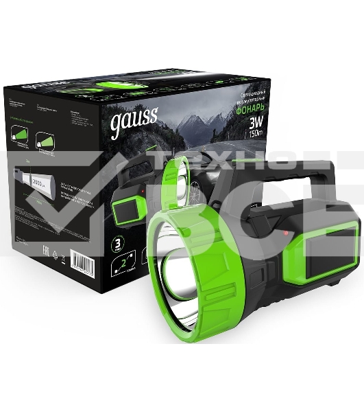 Фонарь прожекторный модель GFL604 3W 150lm lead acid 900mAh LED 1/10/40