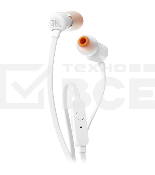 Наушники JBL Tune 110, 3.5 мм, внутриканальные, белый
