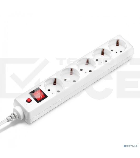 Сетевой фильтр Buro 500SH-1.8-W 1.8м (5 розеток) белый (коробка)