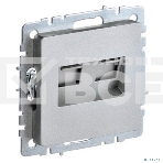 Розетка компьютерная двойная СП RJ45 кат.5E BRITE РК10-2-БрА алюм. IEK BR-K20-1-K47, фото 1