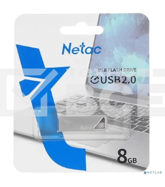 Флеш диск Netac U326 NT03U326N-008G-20PN 8Gb, USB2.0, металлическая плоская