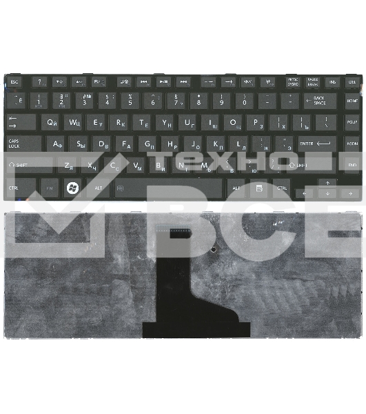 Клавиатура для ноутбука Toshiba L800 L830 черная с черной рамкой