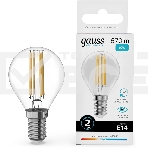 Лампа филам. Gauss Filament 10Вт цок.:E14 шар св.свеч.бел.нейт. (упак.:10шт) (52120), фото2