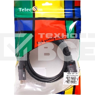 Кабель Telecom TCG365-1.5M HDMI 19M/M,ver. 2.1, 8K@60 Hz 1.5m метал разъемы, Telecom <TCG365-1.5M>