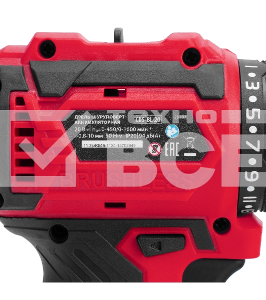 Дрель-шуруповерт аккумуляторная бесщет. CDS-BL-20, Li-Ion, 20 В MTX