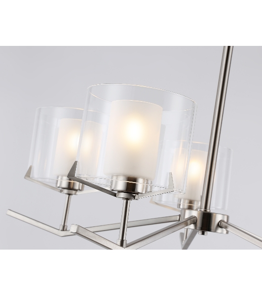 Люстра Ambrella light LH57001/5 SN/FR никель/белый матовый E14/5 max 40W D690*390