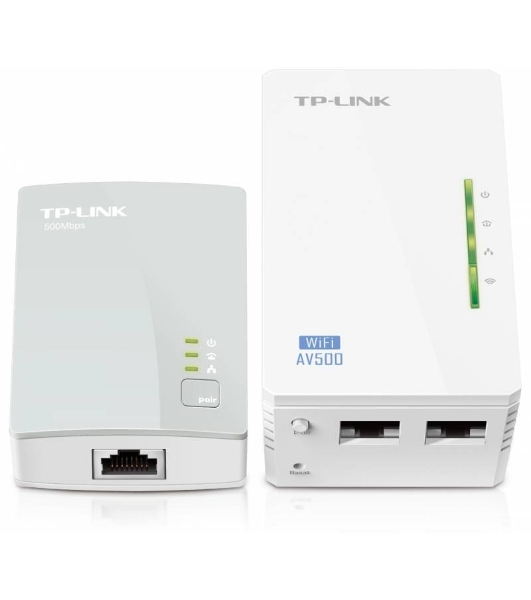 Комплект адаптеров TP-Link TL-WPA4220 KIT, AV600 Powerline с Wi-Fi N300, TL-WPA4220 (1 шт.) + TL-PA4010 (1 шт.)