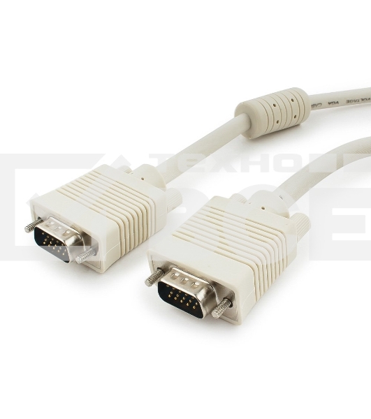 Кабель Gembird/Cablexpert CC-PPVGA-10, Кабель VGA Premium  15M/15M, 3.0м, белый, тройной экран, феррит.кольца 