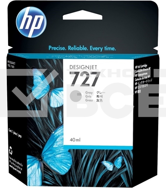 Картридж струйный HP 727 с чернилами фотографического черного цвета для принтеров Designjet, 300 мл