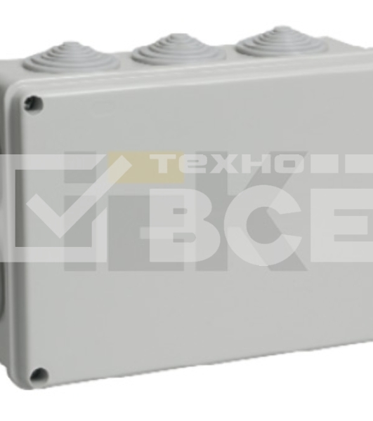 Коробка распаячная ОП 190х140х70 IP55 КМ41244 RAL7035 (10 гермовводов) ИЭК UKO11-190-140-070-K41-55
