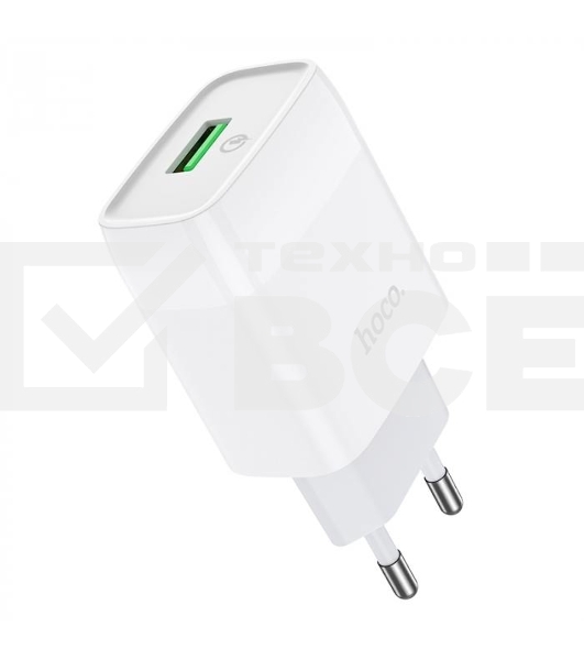 Зарядное устройство HOCO C72Q Glorious QC3.0 один USB порт, белый