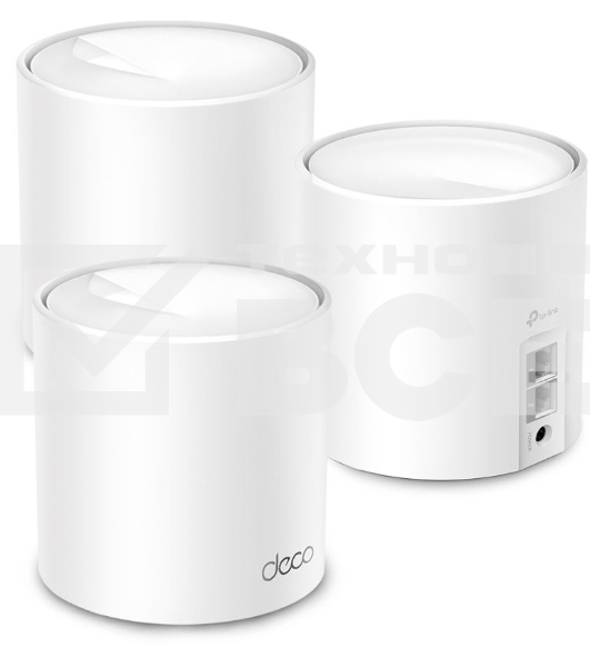 Бесшовный Mesh роутер TP-Link Deco X10 (DECO X10(3-PACK)) AX1500 10/100/1000BASE-TX белый (упак.:3шт)