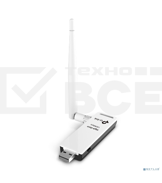 Адаптер TP-Link SOHO TL-WN722N 150Mbps High Gain Wireless N USB Adapter with Cradle, 1T1R, 2.4GHz, 802.11n/g/b, 1 detachable antenna