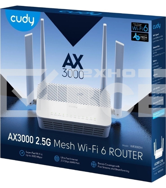Роутер беспроводной Cudy WR3000H AX3000 100/1000/2500BASE-T