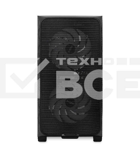 Компьютерный корпус без блока питания HSPD M321, Mesh Mini-tower, черный, slide TG, 0.45 SPCC, 2x140мм ARGb+1x120мм ARGb mATX, mITX 160/340/184мм 2x2.5