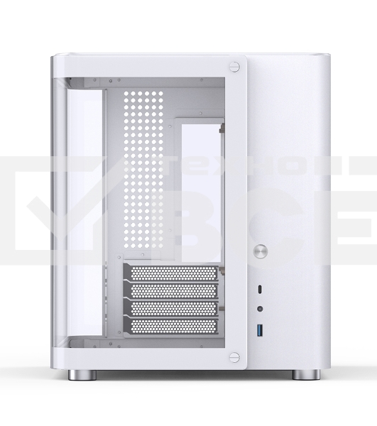 Корпус без блока питания JONSBO TK-1, Mini-Tower, TG, no fan, 1xUSB-A 3.2 + 1xUSB-C 3.2, mATX, mITX White