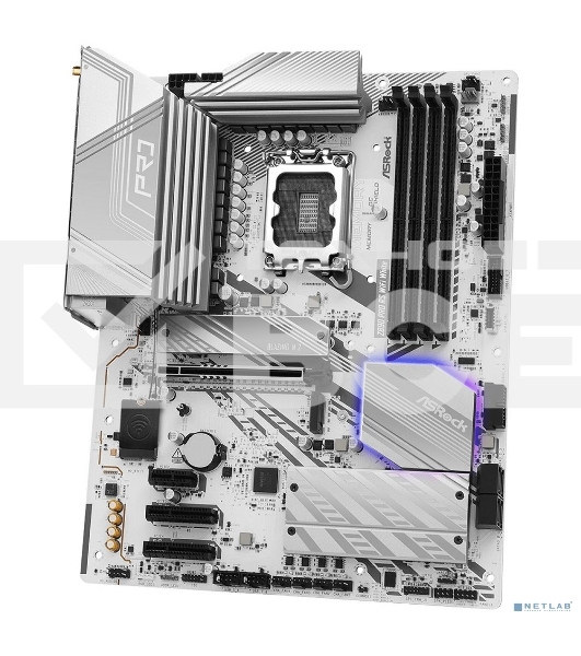 Материнская плата ASRock Z890 Pro RS WiFi белый, LGA 1851, Intel Z890, 4xDDR5, 4xSATA, 4xM.2, 1xPCIe 5.0 x16, 2xPCIe 4.0 x16, 1xPCIe x1, 2xUSB-C Thunderbolt 4, 4xUSB-A 3.2 Gen 1, 1xUSB-A 3.2 Gen 2, 1xHDMI, 1xDP, 1x2.5Gb LAN, 5x3.5 мм, 7.1, ATX