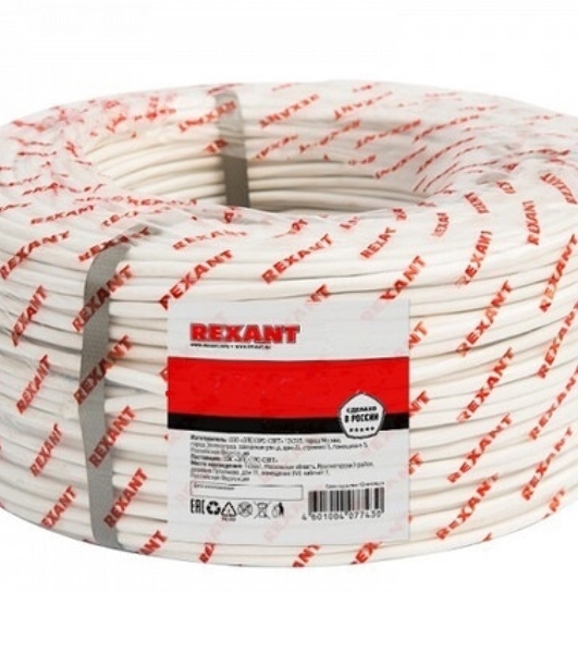 Кабель огнестойкий Rexant КПСнг(А)-FRLSLTx 1x2x1,00 мм², бухта 200 м, 01-4932