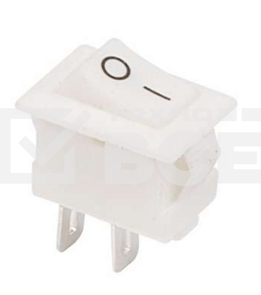 Выключатель клавишный 250V 3А (2с) ON-OFF белый Micro Rexant