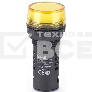 Лампа коммутационный ADDS ?22 мм LED жел. 220В AC/DC ЛK-22 DEKraft Лампа комм. ADDS ?22 мм LED жел. 220В AC/DC ЛK-22 DEKraft