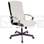 Кресло руководителя Бюрократ DOMINUS-WH белый/черный искусственная кожа крестовина металл, фото 1