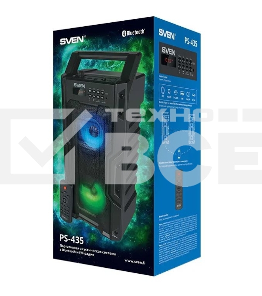 Мобильные колонки Sven PS-435 2.0  чёрные   Bluetooth